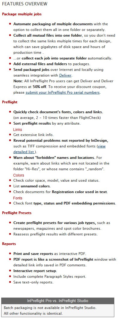 InPreflight Pro Feature